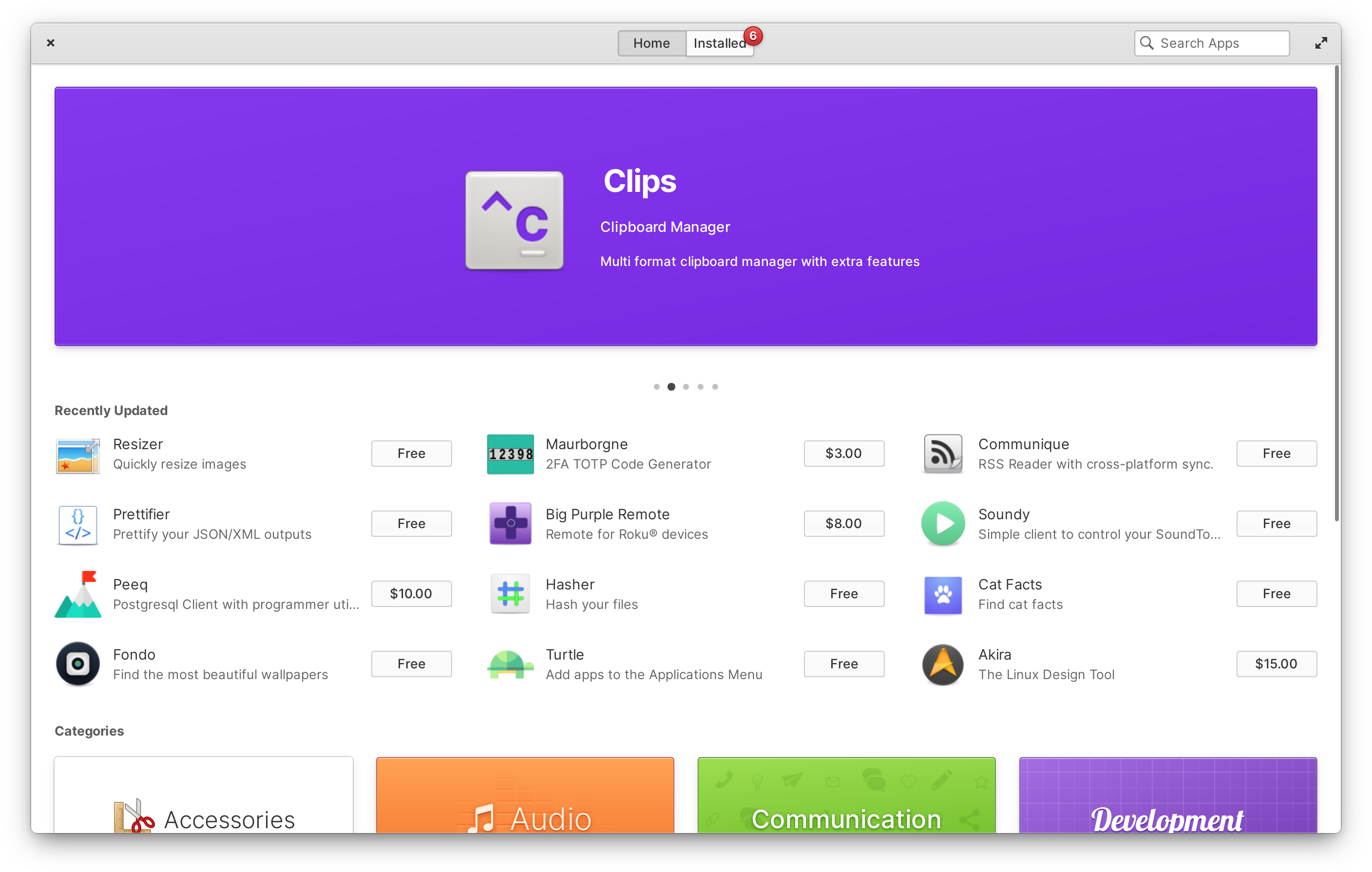 elementary AppCenter with brand colors on app banners